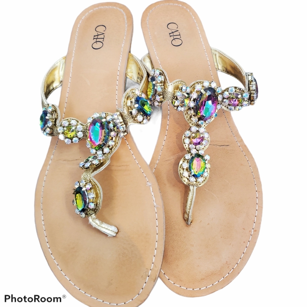Cato Jeweled Flip Flop sandals size  9